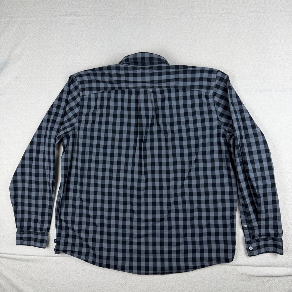 Gap Mens XXL Grey Black Buffalo Plaid Long Sleeve Button Down Shirt Cotton Blend - Picture 7 of 7